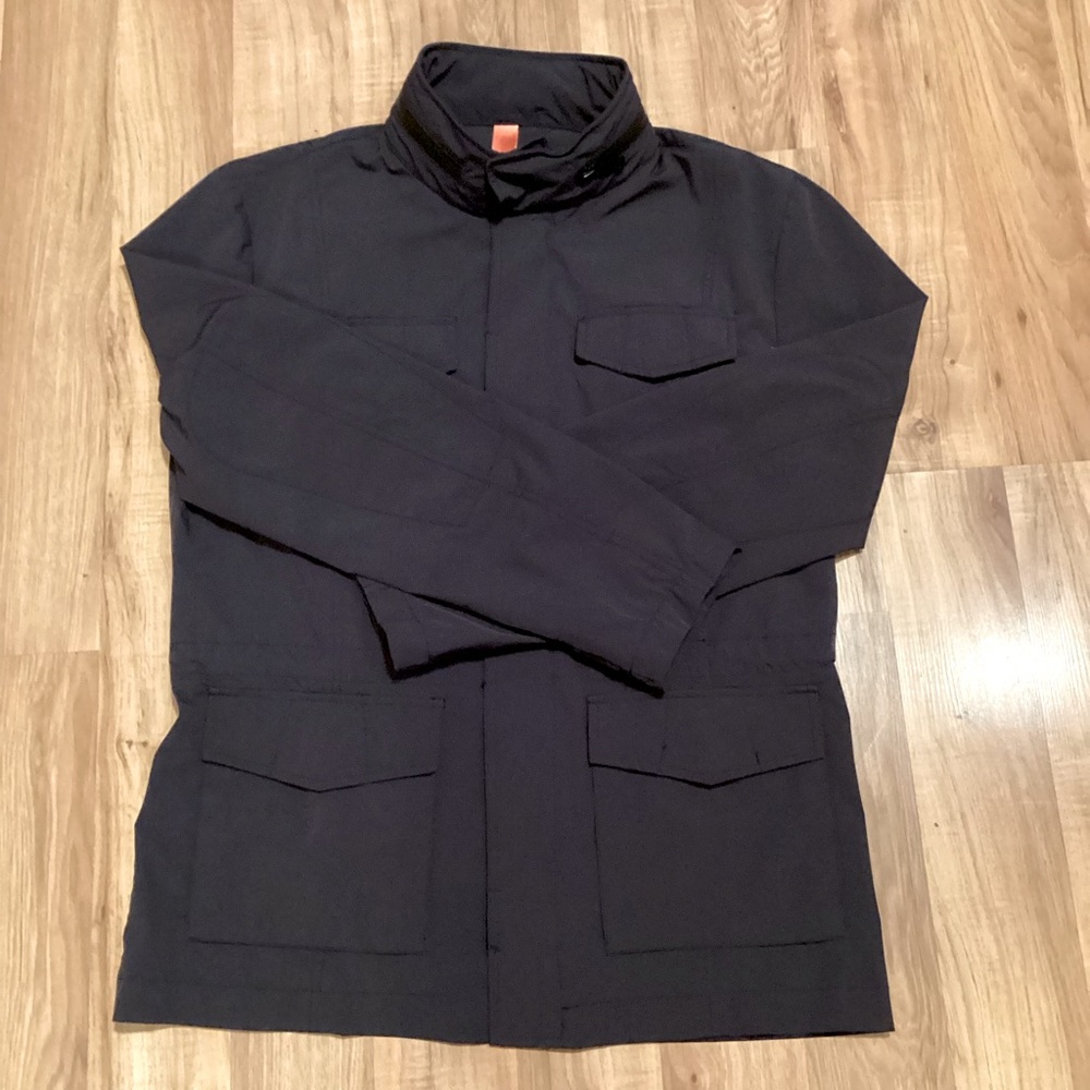 Galileo Lightweight Rain Jacket Unlined Men’s Size L  Color Dark Blue Hood
